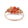Natural Carnelian Beads with Solid Round Brass Beads and Eco-Friendly Copper Wire Rings RJEW-TA00184-02-4