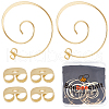 Beebeecraft 4 Pairs Brass Ear Studs EJEW-BBC0001-48-1