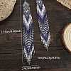 Bohemian Style Handmade Glass Seed Beads Rhombus Pattern Tassel Dangle Earrings VU9646-2-2
