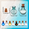 DELORIGIN 9Pcs 9 Colors Round Glass Cork Bottles Ornament AJEW-DR0001-03-2
