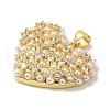 Rack Plating Brass Micro Pave Cubic Zirconia Pendants KK-P272-06G-2