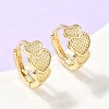 Heart Brass Hoop Earrings EJEW-Z102-15G-1