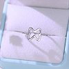 Hollow Bowknot 925 Sterling Silver Finger Rings for Women AC9249-6-2