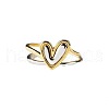 2Pcs Heart Alloy Finger Rings for Women FS-WG57BD0-04-5