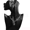 Sunflower Zinc Alloy Rhinestone Pendant Necklaces & Stud Dangle Earrings Sets FS-WGAE4E5-01-5