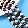 Natural Tiger Eye Round & Natural Cultured Freshwater Pearl Grooved Potato Beads Strands PEAR-N019-10-1
