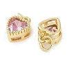 Real 18K Gold Plated Brass Inlaid Cubic Zirconia Charms ZIRC-L100-074G-08-2