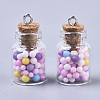 Glass Wishing Bottle Pendant Decorations GLAA-N037-01H-2