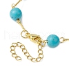 Natural & Synthetic Mixed Round Beaded Link Chain Bracelet BJEW-JB09970-5