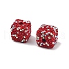 Cube Shape Polymer Clay Rhinestone Beads CLAY-NH0001-08G-2