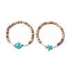 2Pcs Starfish & Tortoise Natural Coconut with Synthetic Turquoise Beads Stretch Bracelets for Men Women BJEW-JB11739-2