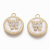 Brass Micro Pave Cubic Zirconia Pendants KK-T062-04W-NF-1