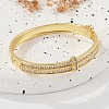 Brass Micro Pave Clear Cubic Zirconia Hinged Bangles for Women BJEW-K274-12G-2