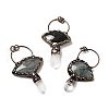 Natural Quartz Crystal & Labradorite Nuggets Big Pendants G-D468-19R-1