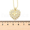 Brass Micro Pave Clear Cubic Zirconia Bee Heart Pendant Necklaces for Women NJEW-D311-01C-G-5