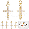 Beebeecraft 10Pcs Brass Micro Pave Clear Cubic Zirconia Pendants KK-BBC0016-09-1