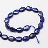 Dyed Synthetic Turquoise Imitation Lapis Lazuli Flat Oval Beads Strands G-M265-14x10mm-02-01-2