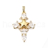 Brass Micro Pave Cubic Zirconia Pendants KK-C094-02G-1
