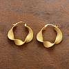 Textured Twist Brass Hoop Earrings for Women EJEW-U055-03B-G-1
