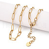 Ion Plating(IP) 304 Stainless Steel Paperclip Chain Necklace NJEW-D045-14G-02-1