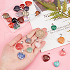 25Pcs Heart Natural & Synthetic Gemstone Pendants PH-G-G755-01-3