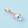 Glass Seed Beaded Pendants PALLOY-MZ00590-02-3