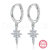 S925 Sterling Silver Star Hoop Earrings IY6510-2-2