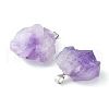 Rough Raw Natural Amethyst Pendants G-YW0001-32-2