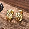Rack Plating Brass Criss Cross Hoop Earrings for Women X-EJEW-B014-15G-2