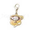 Mother's Day 2Pcs 2 Colors Coffee Cup Alloy Enamel Pendant Decorations HJEW-JM02699-4