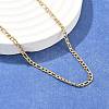 Ion Plating(IP) 304 Stainless Steel Figaro Chain Necklaces STAS-K168-01G-1