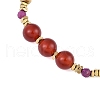 Natural Carnelian & Synthetic Non-magnetic Hematite Braided Bracelets for Women HG4733-3