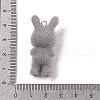 Flocking Resin Cute Bunny Pendants MACR-P043-J01-3
