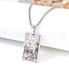 Retro Hip-hop 304 Stainless Steel Tarot Pendant Necklaces for Men FS-WGEC43A-04-1