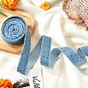 5 Yards Polyester 3D Star Gold Stamping Ribbon OCOR-TAC0023-14B-5