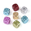 Spray Painted Opaque Acrylic Beads ACRP-T011-01-1