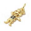 Rack Plating Brass Micro Pave Cubic Zirconia Pendants KK-P272-17B-G-2
