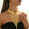 Luxurious Geometric Rectangle Oval Tassel Jewelry Set for Women's Party Wedding WF2314-2