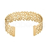Ion Plating(IP) 304 Stainless Steel Hollow Open Cuff Bangles BJEW-S151-01G-06-3