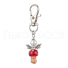 Mushroom Angel Glass Pearl & Lampwork Pendant Decorations HJEW-MZ00233-04-1