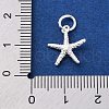 925 Sterling Silver Starfish Charms STER-S010-02A-S-3