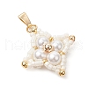 Shell Pearl Glass Seed Beaded Pendants PALLOY-MZ00476-03-3