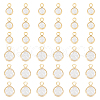 BENECREAT 40Pcs 2 Style Brass Micro Pave Cubic Zirconia Pendants KK-BC0013-32-1