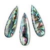Natural Paua Shell Pendants SSHEL-I026-08A-1