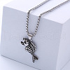 Vintage Punk Stainless Steel Skeleton Fish Pendant Necklaces for Hip-hop Streetwear PZ9152-5