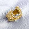 304 Stainless Steel and Rhinestone Finger Rings for Women RJEW-B121-08C-G-1