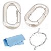 MAYJOYDIY US 2Pcs 925 Sterling Silver Spring Gate Rings STER-MA0001-01-1