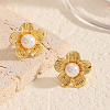 Elegant Brass Flower Stud Earrings KZ7872-1