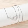 Brass Pave Clear Cubic Zirconia Infinity Heart Pendant Nceklaces for Women NJEW-V011-01P-3