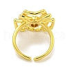 Rack Plating Brass Micro Pave Cubic Zirconia Spider Open Cuff Rings for Women RJEW-I104-22G-3
